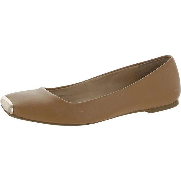 ALFANI Womens Padded Metallic Neptoon Square Toe Ballet Flats Brown Size 7M - Picture 4 of 5